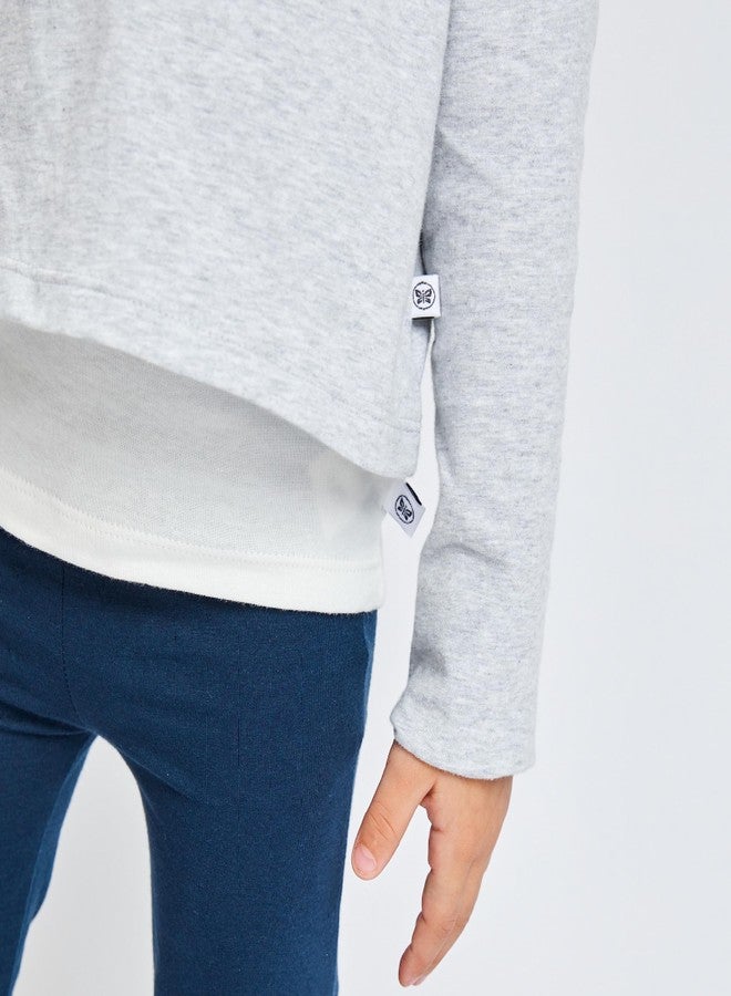 HonestBaby Fashion Outfit Sets Tops and Bottoms 100% Organic Cotton for Baby and Toddler Girls, Dress Blues, 4T - Image 3