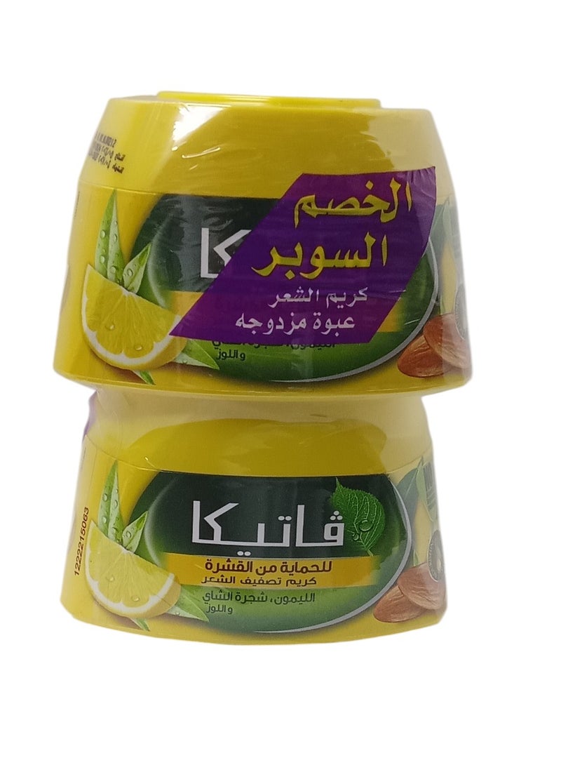 Set of Two Boxes of Lemon, Tea and Almond Hair Cream, 2 x 140 ml