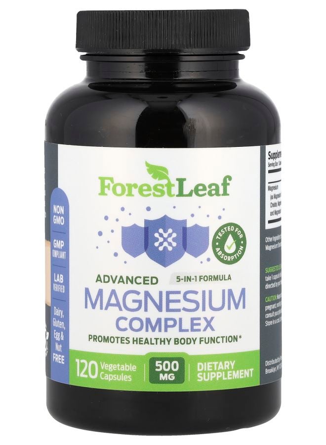 مجمع المغنيسيوم المتقدم 500 ملغ 120 كبسولة نباتية