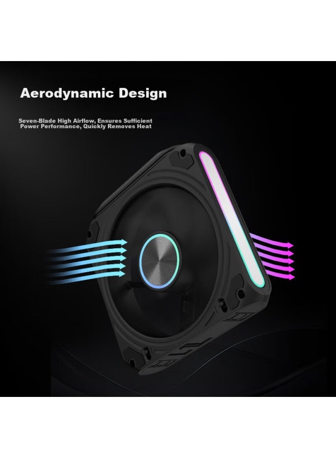 Segotep Gs-120 Argb Obsidian Black Dual-pack New Brick Style Fan - Image 2