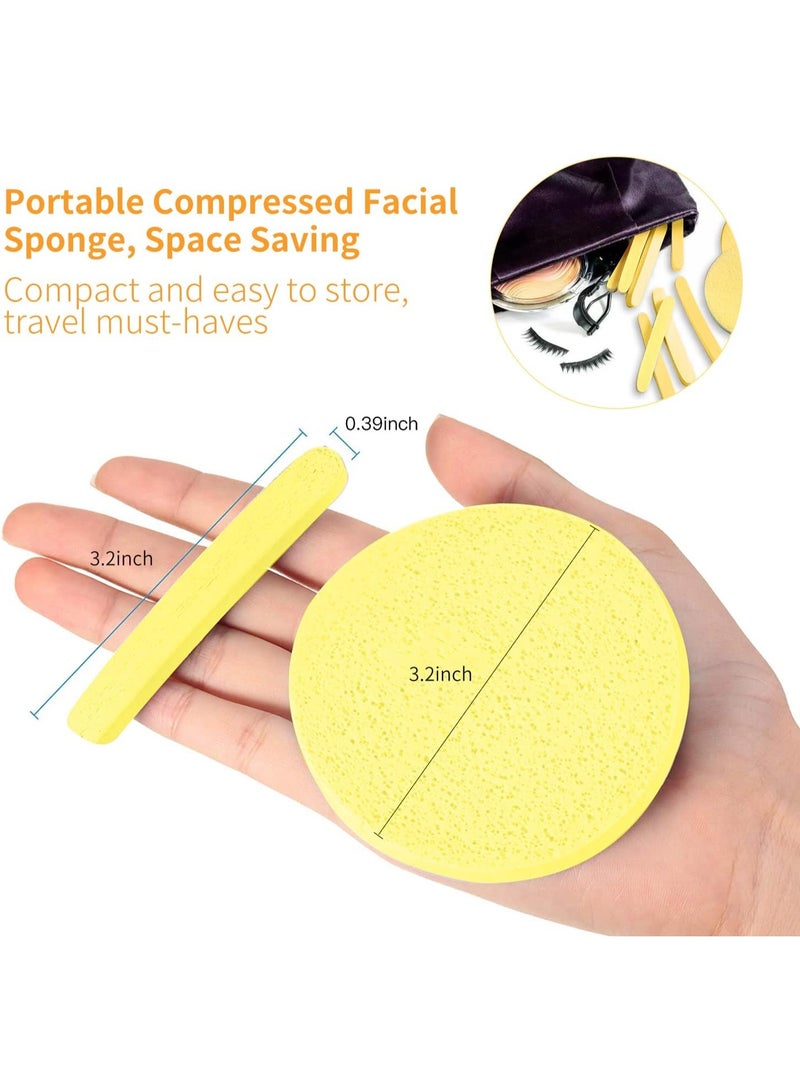 Red Blossom 48 Pcs Compressed Facial Cleansing Sponges – Reusable Round Face Wash Pads | Soft Makeup Remover Puffs for Daily Skin Care & Face Cleansing  - Image 3