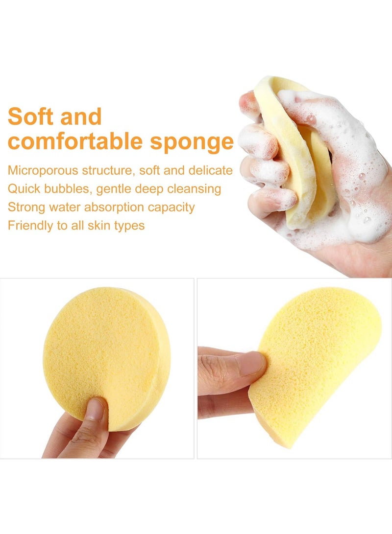 Red Blossom 48 Pcs Compressed Facial Cleansing Sponges – Reusable Round Face Wash Pads | Soft Makeup Remover Puffs for Daily Skin Care & Face Cleansing  - Image 4