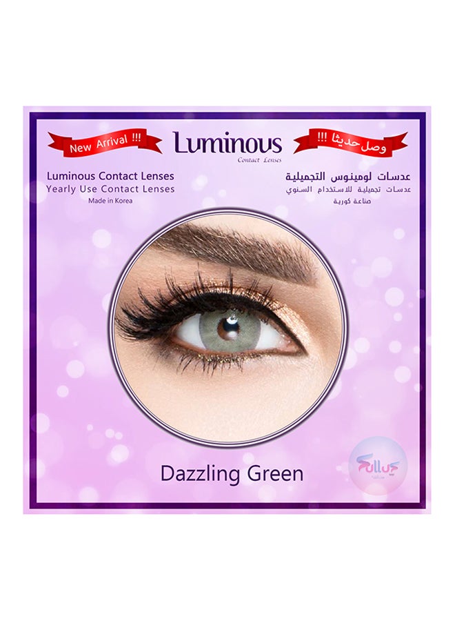 Luminous Unisex Pack Of 2 Dazzling Green Contact Lenses - Image 2