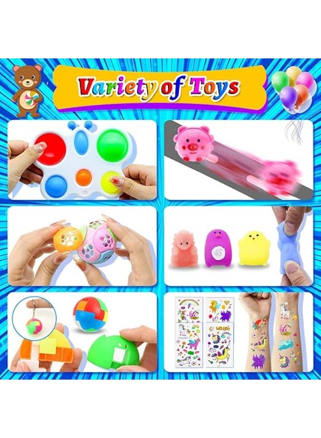 Flushrenic 206PCS Children's Party Favours, Toy Bags, Birthday Bulk Gift Bags, Classroom Treasure Chest Toys, Children's Prizes - Image 4