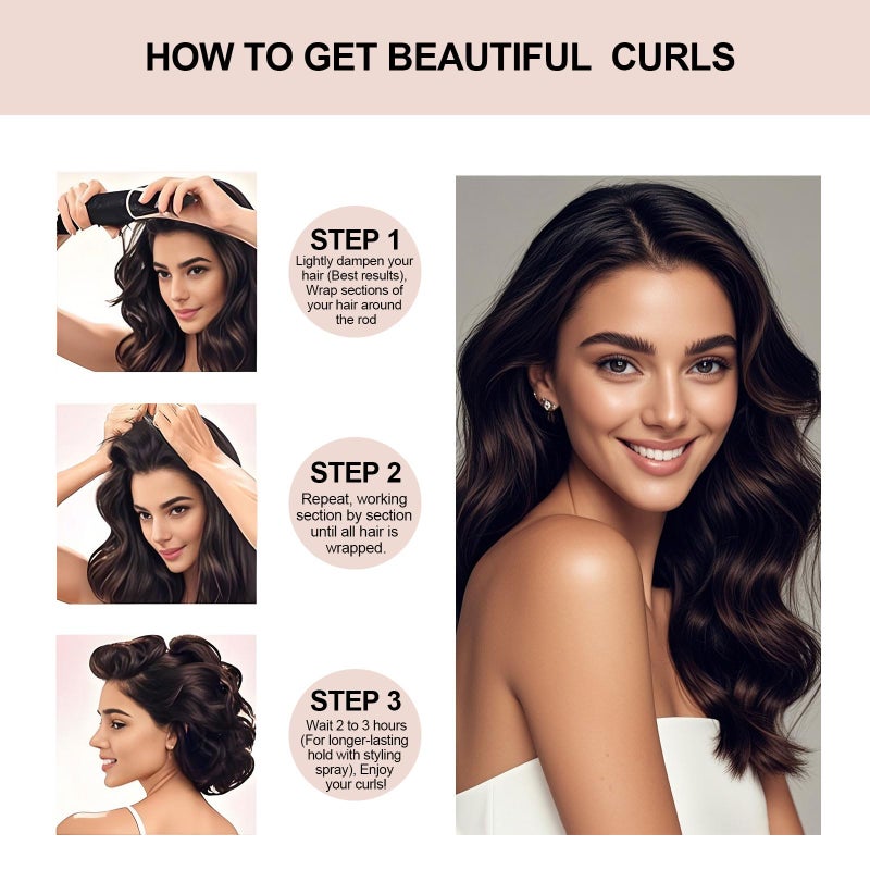 Togayu Heatless Curls, Heatless Curls Overnight Hair Care Set - Jumbo Velvet Hair Curlers to Sleep In, Soft Heatless Curling Rods for All Hair Types - Image 3