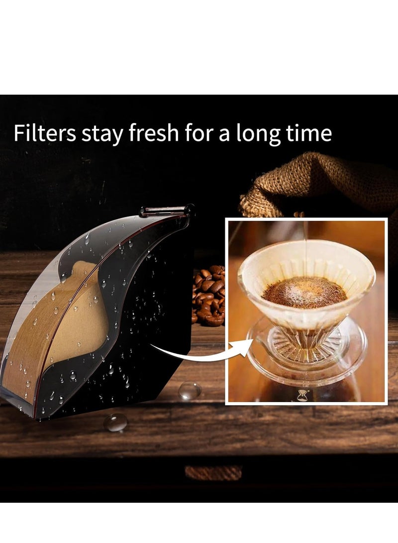 ROEIEIS Coffee Filter Holder, Coffee Filter Box with Dustproof Cover, Filter Paper Holder for Coffee Shop, Home, Storage Capacity of 100 pcs Paper Filters - Image 5