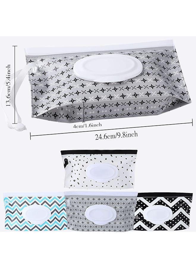Aputue Baby Wipe Dispenser 4 Pack Refillable Wipes Container With Secure Snap Lid Portable Wet Wipe Holder For Diaper Bags Travel Friendly Wipes Case For Parents On The Go  - Image 5