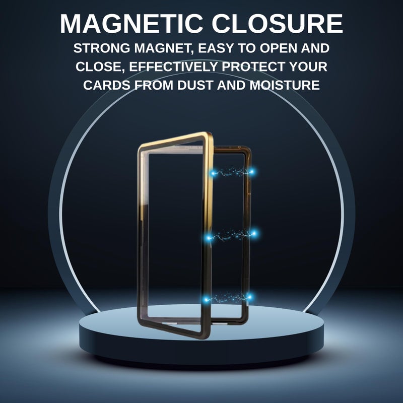 RedCap Magnetic Aluminum PSA Graded Card Holder 35PT Premium PSA Slab Protector Display Case with UV Resistant Glass Fits Standard PSA Graded Sports Trading Cards - Obsidian Gold - Image 5