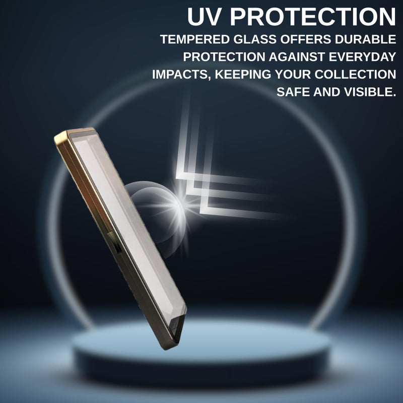 RedCap Magnetic Aluminum PSA Graded Card Holder 35PT Premium PSA Slab Protector Display Case with UV Resistant Glass Fits Standard PSA Graded Sports Trading Cards - Obsidian Gold - Image 3