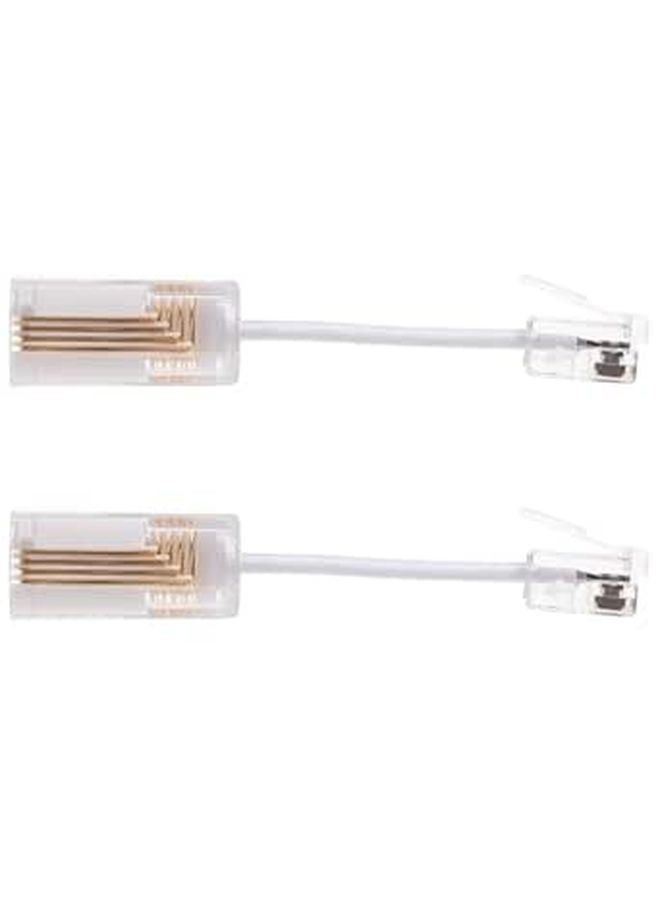Anti Tangle 360 Degree Rotating Telephone Cord Detangler Swivel For Landline Phone Receiver White 2 Pack - Image 1
