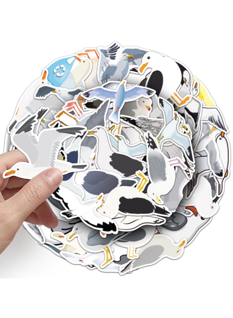 ملصقات طيور النورس 50 قطعة ملصقات فنية مقاومة للماء لزجاجات المياه، اللابتوب، الأمتعة، الأكواب، الهواتف المحمولة، الكمبيوتر، لوح التزلج، الثلاجة، خزانة الملابس، الجيتار، السيارة، الدراجة النارية، ديكور الدراجة - Image 5
