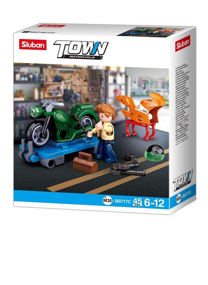 Sluban Sluban - Town Motorcycle Collection Bricks Sets Green Model C - M38-B0717C 