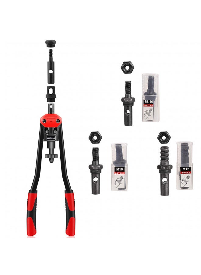 WETOLS WETOLS 11Pcs Rivet Nut Tool Replacement Mandrels of WE882/WE889, Rivet Nut Tool Accessories Set M3 M4 M5 M6 M8 M10 M12, 10-24, 1/4-20, 5/16-18, 3/8-16 Rivet Nut Tool Spare Parts  - Image 2