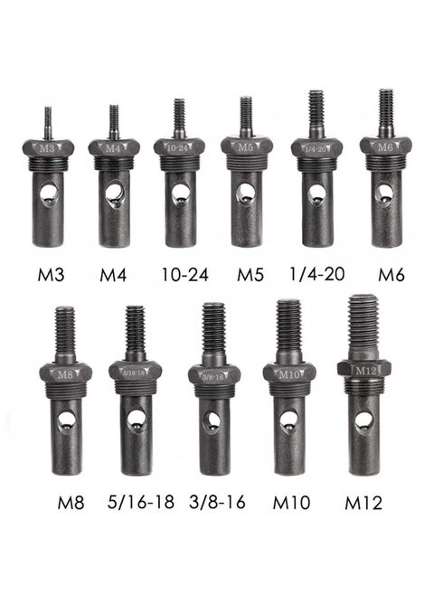 WETOLS 11Pcs Rivet Nut Tool Replacement Mandrels of WE882/WE889, Rivet Nut Tool Accessories Set M3 M4 M5 M6 M8 M10 M12, 10-24, 1/4-20, 5/16-18, 3/8-16 Rivet Nut Tool Spare Parts