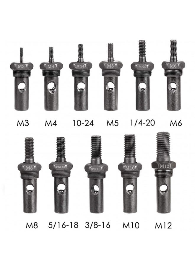 WETOLS WETOLS 11Pcs Rivet Nut Tool Replacement Mandrels of WE882/WE889, Rivet Nut Tool Accessories Set M3 M4 M5 M6 M8 M10 M12, 10-24, 1/4-20, 5/16-18, 3/8-16 Rivet Nut Tool Spare Parts  - Image 1