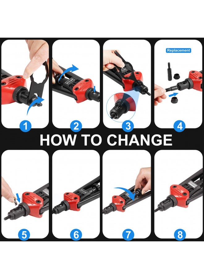 WETOLS WETOLS 11Pcs Rivet Nut Tool Replacement Mandrels of WE882/WE889, Rivet Nut Tool Accessories Set M3 M4 M5 M6 M8 M10 M12, 10-24, 1/4-20, 5/16-18, 3/8-16 Rivet Nut Tool Spare Parts  - Image 3