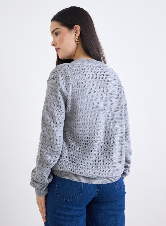 ستايلي كارديغان محبوك بتفاصيل أزرار - Image 5