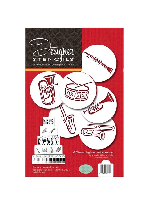 Marching Band Instruments Cookie Stencil by Designer Stencils