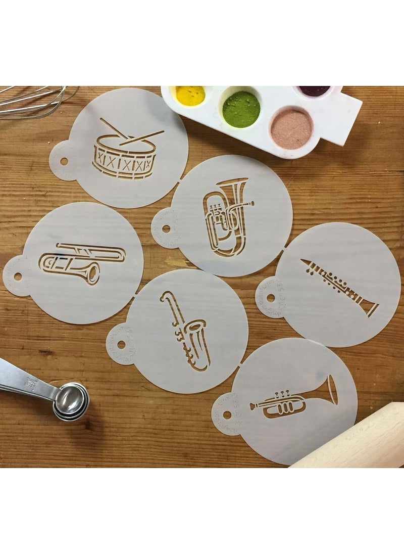 Marching Band Instruments Cookie Stencil by Designer Stencils
