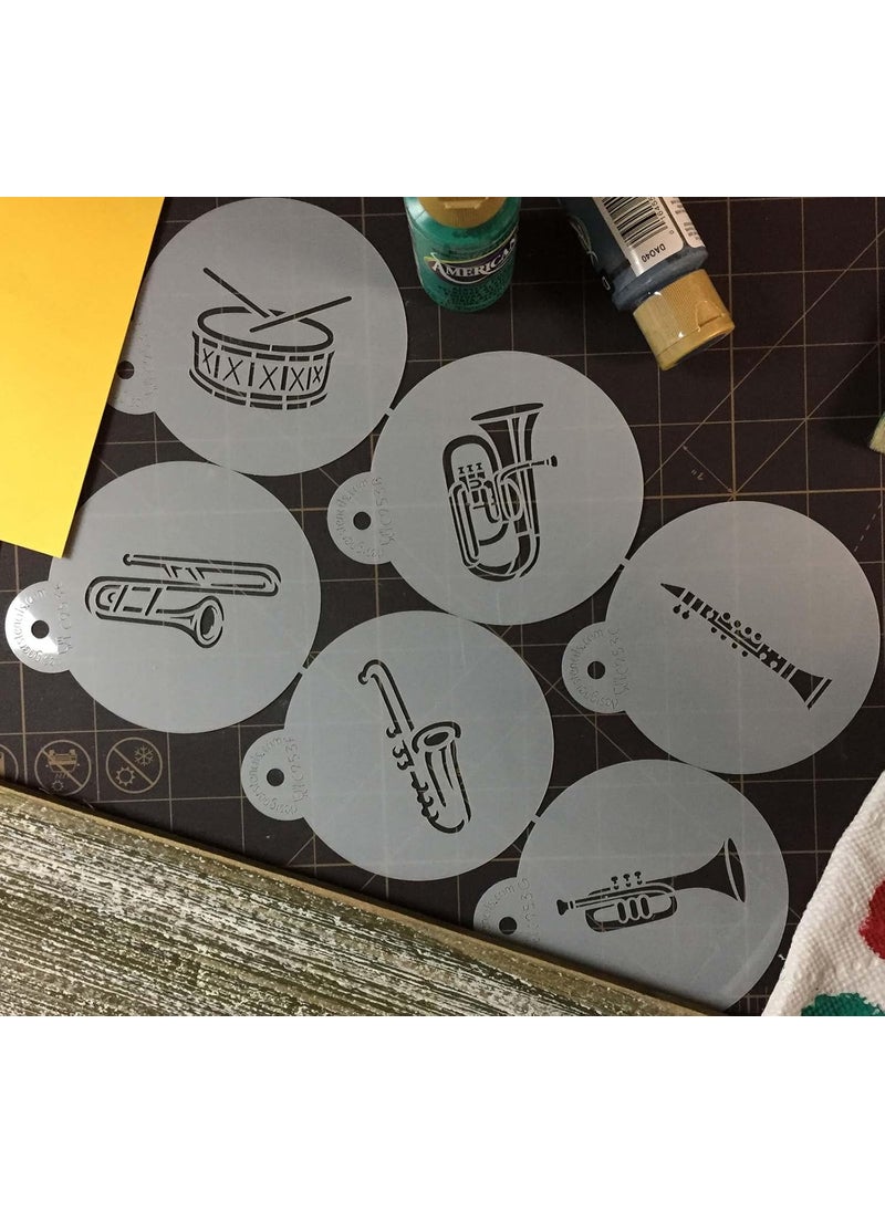 Marching Band Instruments Cookie Stencil by Designer Stencils