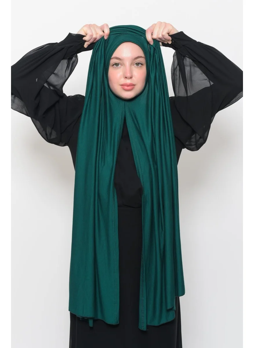 التوبة Ready Practical Interlocking Luxury Organic Plain Combed Cotton Shawl Aligned - Green