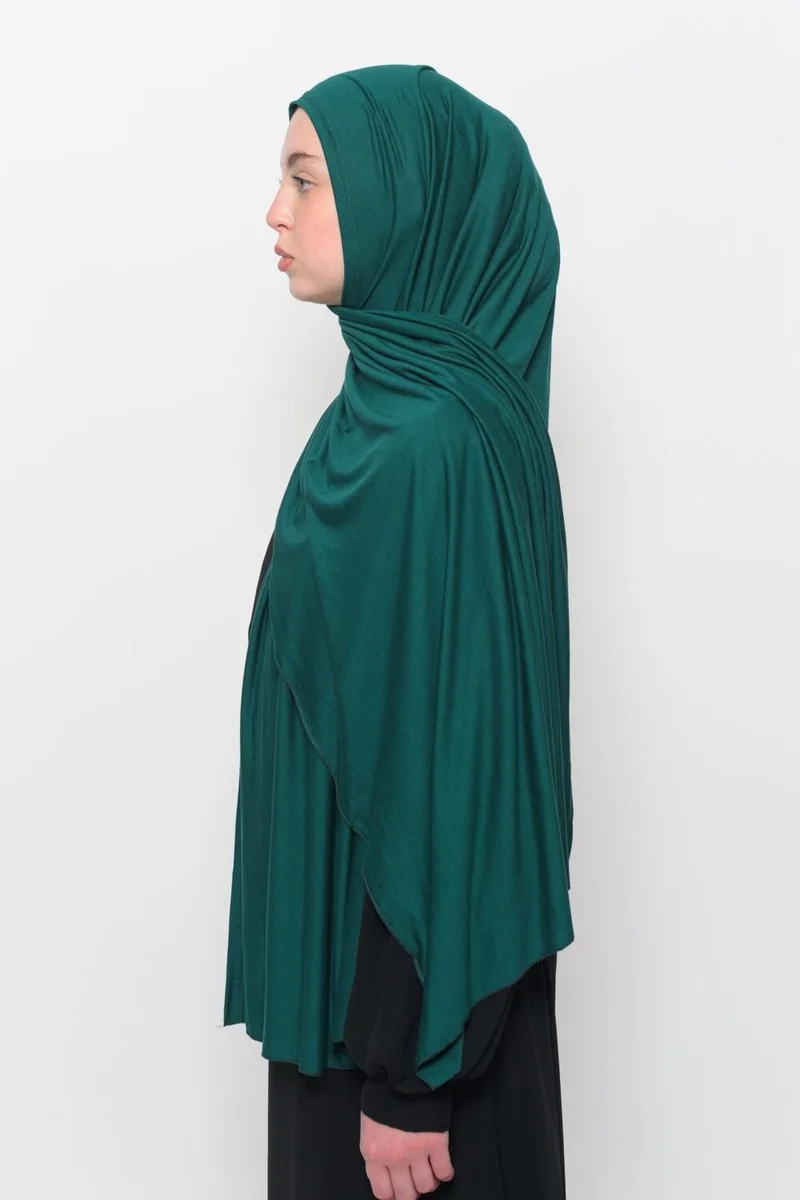 التوبة Ready Practical Interlocking Luxury Organic Plain Combed Cotton Shawl Aligned - Green