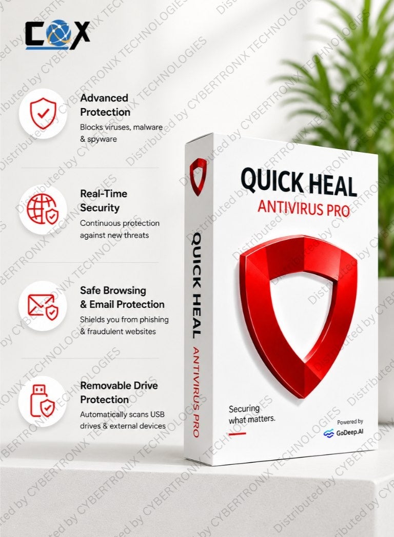 Quick Heal لينوفو - حقيبة توploader لأجهزة الكمبيوتر المحمولة 15.6 بوصة باللون الأسود | كويك هيل مضاد الفيروسات برو لجهاز واحد لمدة سنة | ترخيص رقمي | توصيل في نفس اليوم | حزمة كومبو - Image 4