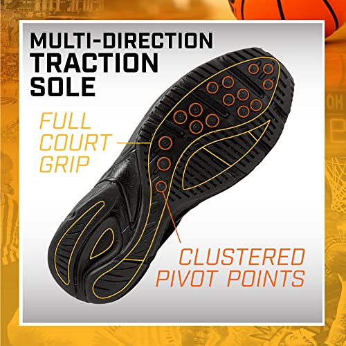 3N2 Reaction Basketball Black Referee Shoes for Men - Full Grip Leather Sneakers with Tractional Sole (Size 13 Medium) - Image 4
