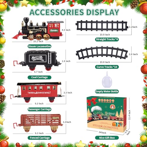 AuroTops Christmas Train Sets for Around The TreeKids Train Set Steam Trains for Boys GirlsSounds Lights for Kids 4 5 6 7 8 Years Party Favors Party Decorations - Image 5