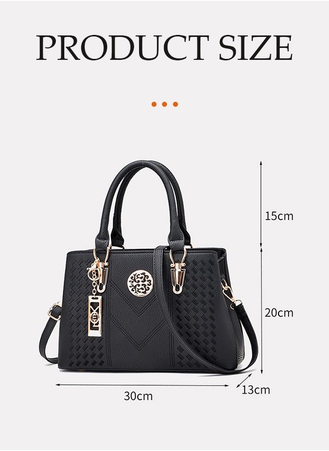 DUNISO Women's handbag, PU leather shoulder bag, large capacity crossbody bag，with detachable shoulder strap and top handle, suitable for shopping, work, dating, travel  - Image 2