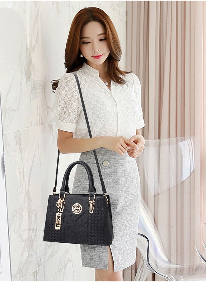 DUNISO Women's handbag, PU leather shoulder bag, large capacity crossbody bag，with detachable shoulder strap and top handle, suitable for shopping, work, dating, travel  - Image 3