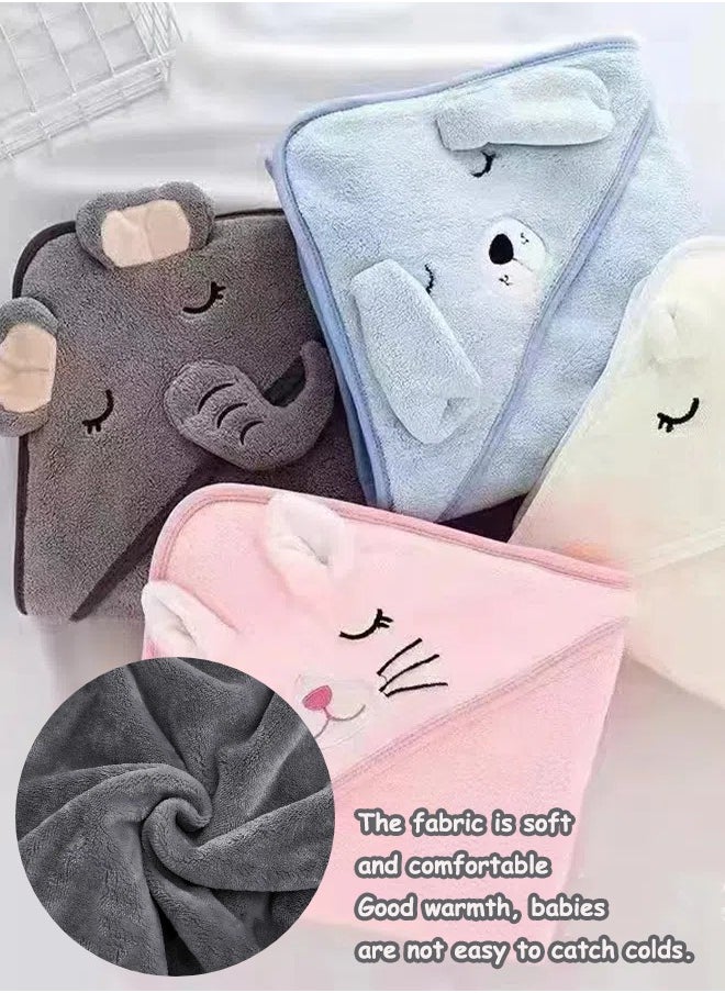 Aissiora Baby hooded bathrobe  Cartoon baby bath towel Baby hooded bath towel Baby bath towels  Coral fleece fabric Children's bath towels Soft and skin-friendly It is not easy to shed Quick drying  - Image 3