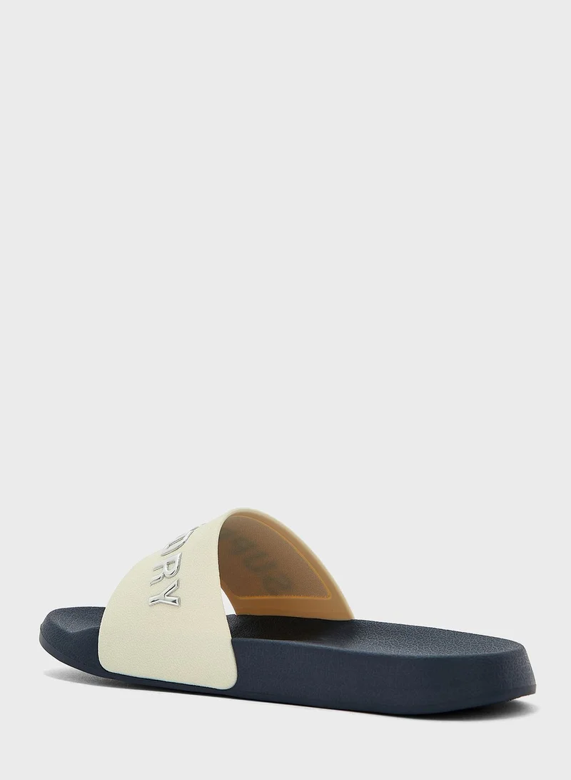 Superdry Code Logo Vegan Pool Slide Flip Flops
