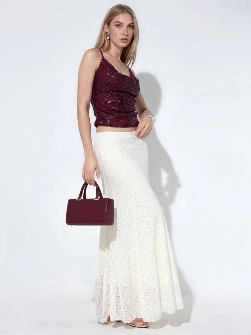 بوسيم BUSEM High-Waist A-Line Maxi Skirt