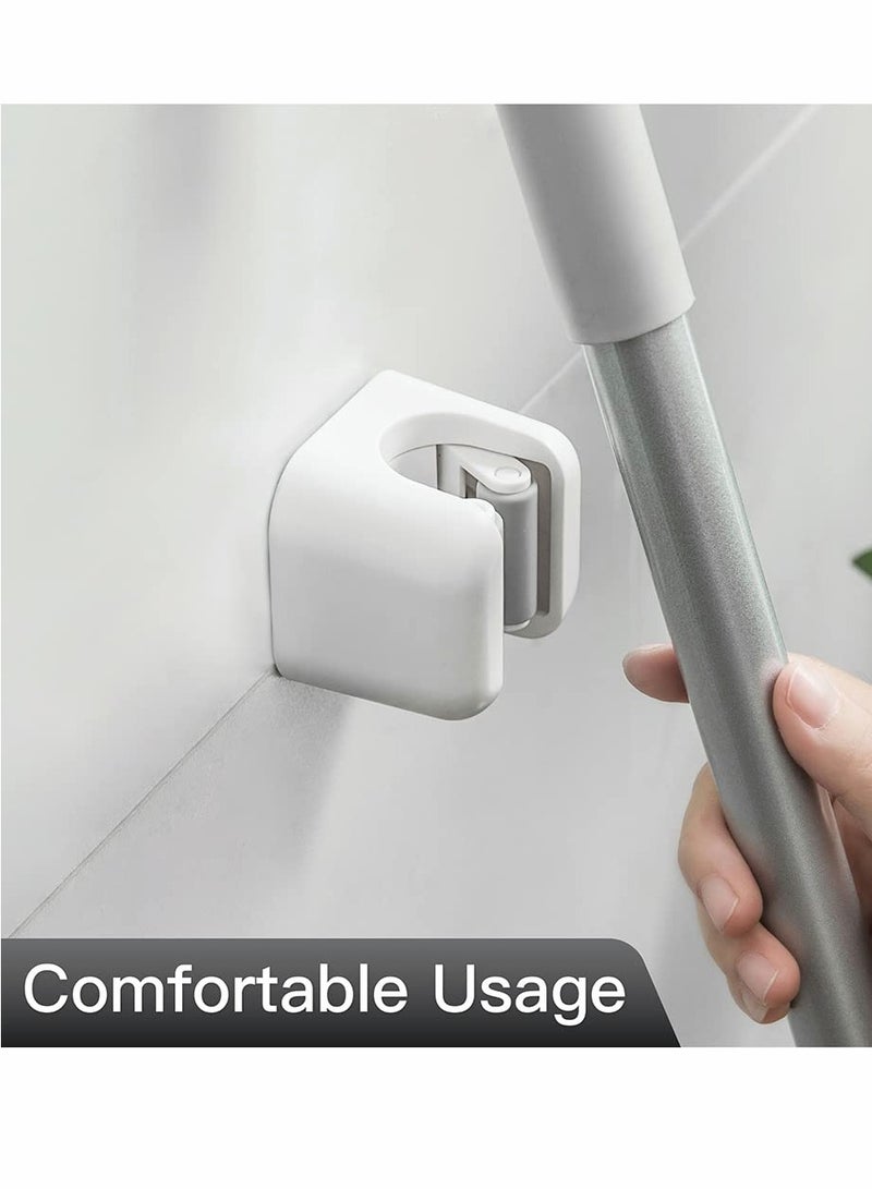 SOLARAE 3-Pack Wall-Mounted Broom Holder, Sturdy Self-Adhesive Rack for Organizing Mops and Brooms, Space-Saving Storage Solution for Home and Garage. - Image 1