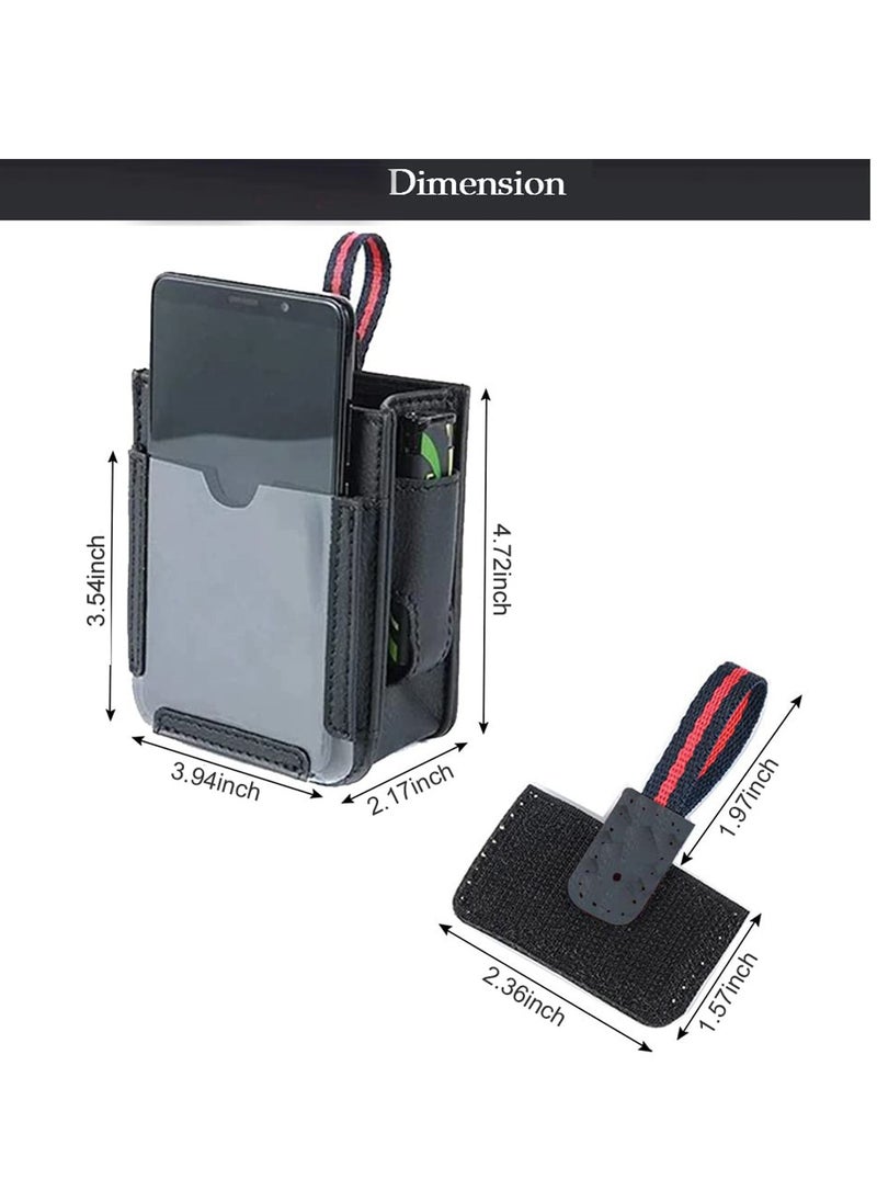 Excefore - Car Auto Air Vent Leather Tidy Storage Hanging Bag, Car Air Vent Storage Bag with Charging Cable Hole, Universal Vehicle Small Bucket with Hook, Inner Car Accessories - Image 1