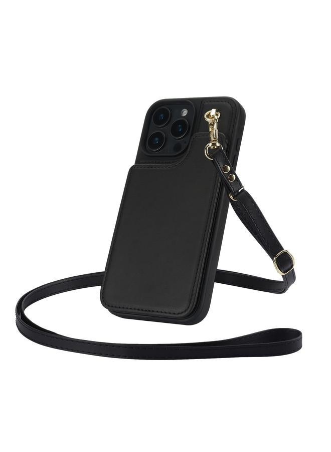 زبون جراب هاتف iPhone 12 / 12 Pro Crossbody بمشبك مزدوج ومحفظة من الجلد - Image 3