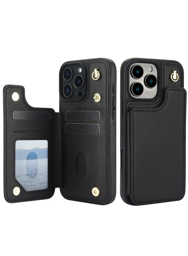 زبون جراب هاتف iPhone 12 / 12 Pro Crossbody بمشبك مزدوج ومحفظة من الجلد - Image 2