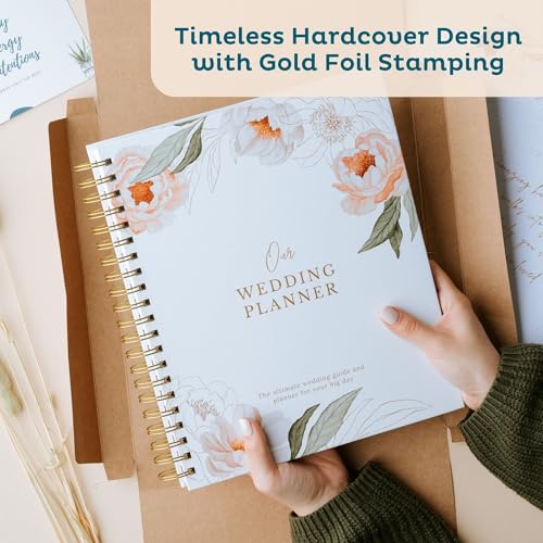 Nook Theory Timeless Premium Wedding Planner Book and Organizer – Timeless Premium Wedding Planner Book and Organizer – Wedding Planning Book, Comprehensive Keepsake & Countdown Binder, Perfect Engagement Gift for Women, 11" x 9" (Blossom) - Image 2