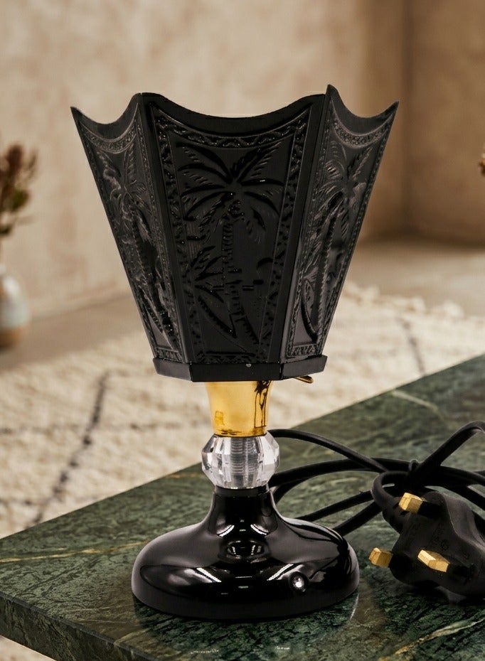 GOOAS Premium Electric Incense Burner (Mabkhara) with Palm Tree Embossed Design for Home and Office - Black - Image 1