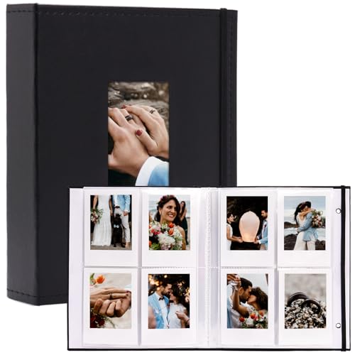 Vienrose Instax Mini Photo Album Book 208 Pictures 2x3 Polaroid Photo Album, for Fujifilm Instax Mini 7s 8 9 11 12 25 26 40 50s 90 Evo Z2300 Instant Camera photo, Kpop Photocard Black - Image 1