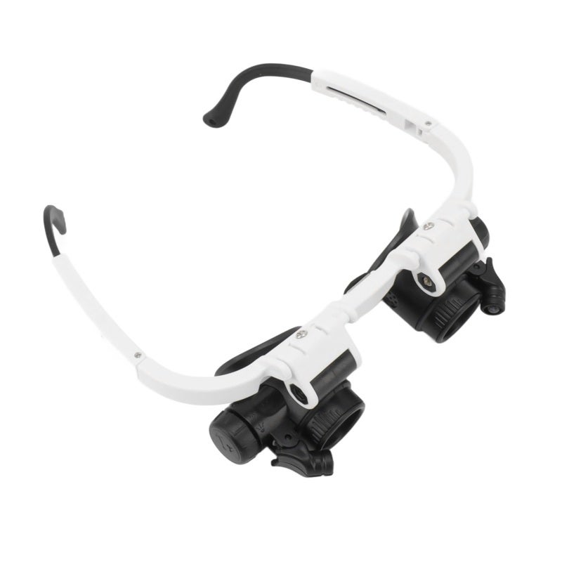 Head Mount Magnifying Glasses: Ultra Lightweight Frame, 2 LED Lights - Adjustable Angle Hands Free Bracket Magnifier for Watch Repair, Dentist, Electrician, Sewing, Craft, Painting, Reading - Image 5