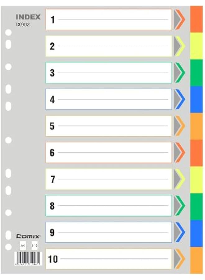 erorex Ix902 1 10 Number File Divider 