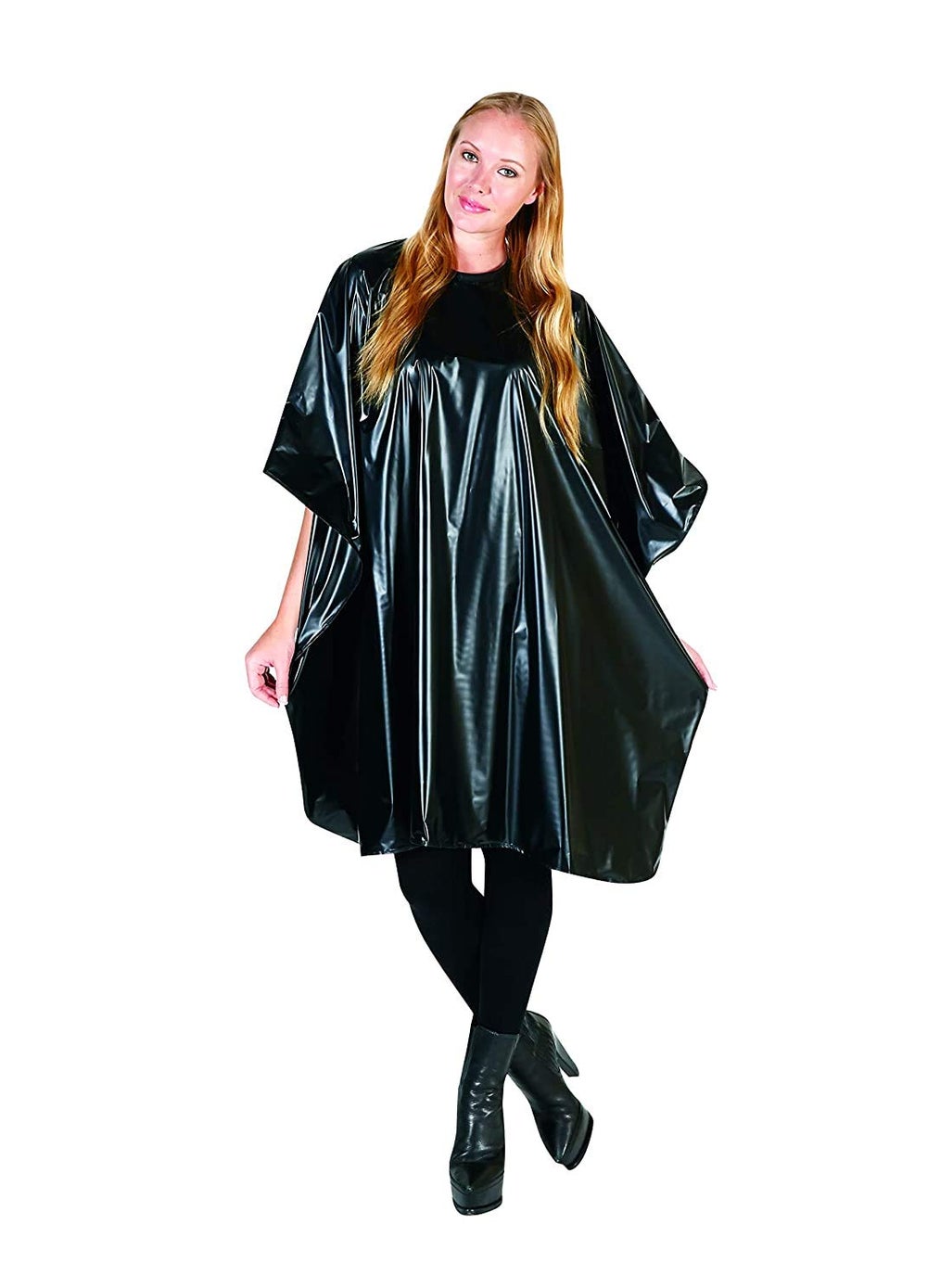 Betty Dain Betty Dain Jumbo Shampoo Cape, 45" W x 54" L, Waterproof and Stain-resistant Vinyl, Soft Nylon Neckband, Touch-and-close Fastener, Machine Washable, Black 