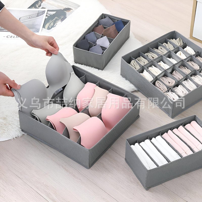 Clothing Storage - 4 Reusable Folding Organizers for Underwear, Bras, Socks, Ties, and Belts, Perfect for Tidy Drawers and Efficient Under-Bed Organization - Image 3