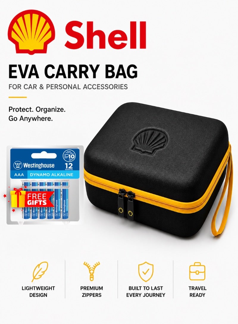 شل حقيبة حمل SHELL  من مادة EVA | منظم ملحقات سيارات محمول | حقيبة تخزين صلبة مقاومة للصدمات | حماية مثالية للسفر لمستلزمات السيارة - Image 1