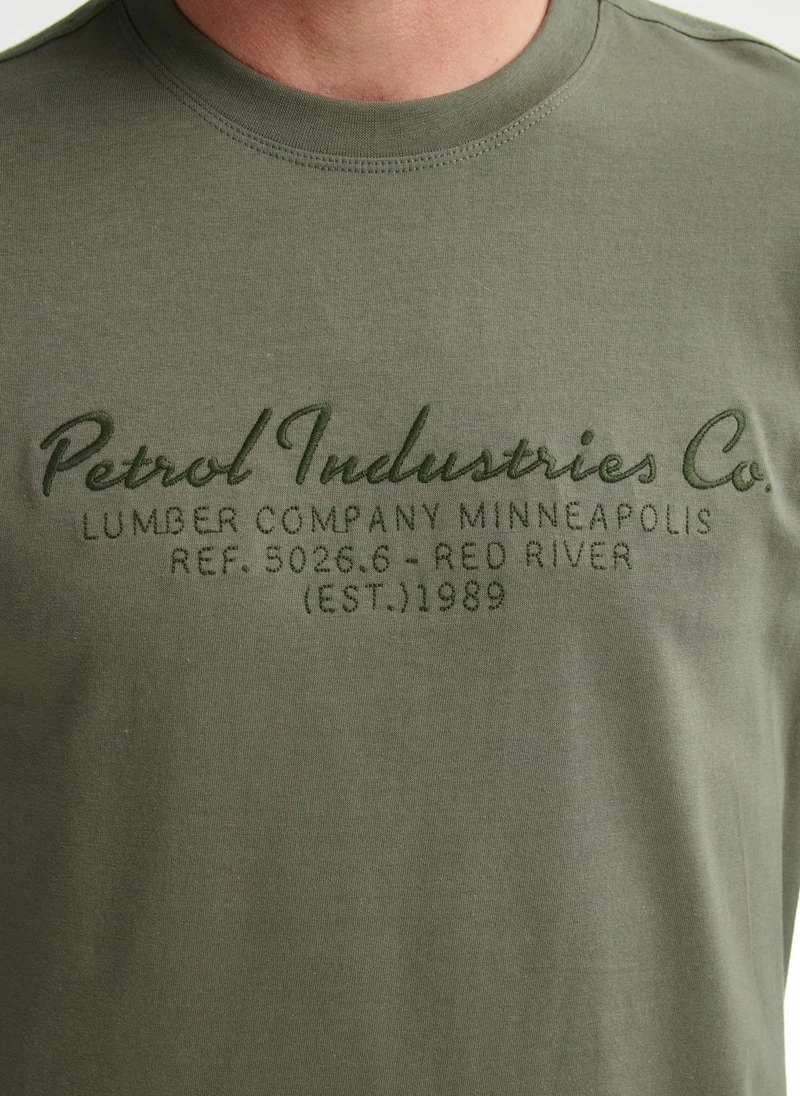 Petrol Industries 6174-Mossy Stone Men T-Shirt LS Classic Print for Men | Best Price UAE