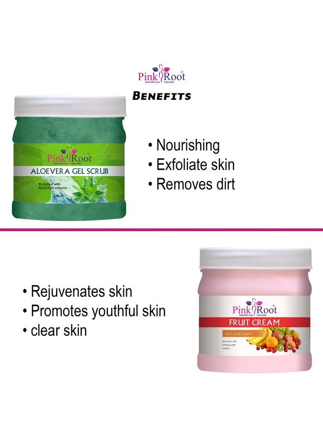 Pink Root - Pink Root Aloe Vera Gel Scrub 500gm with Fruit Cream 500gm - Image 1