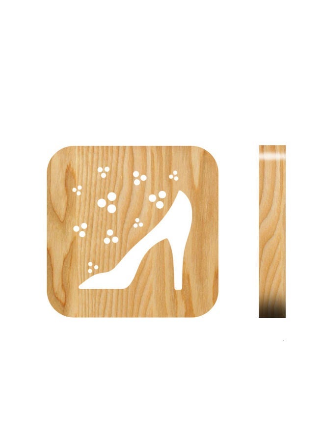 NIBEMINENT Wooden Creative Night Table Lamp Beige 19x19cm - Image 1