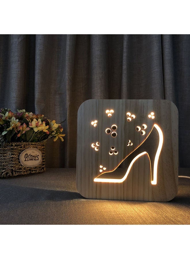 NIBEMINENT Wooden Creative Night Table Lamp Beige 19x19cm - Image 5